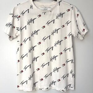 Tommy Hilfiger Youth All Over Print‎ T Shirt Size L (16/18) Casual Top